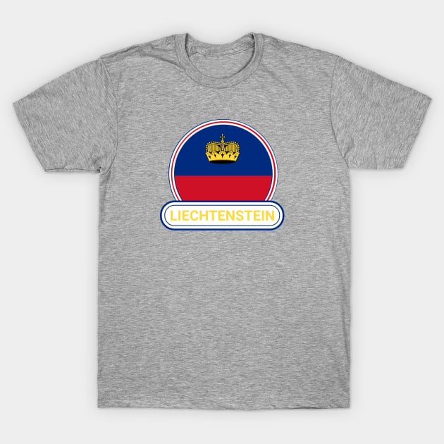 Liechtenstein Country Badge - Liechtenstein Flag T-Shirt by Yesteeyear